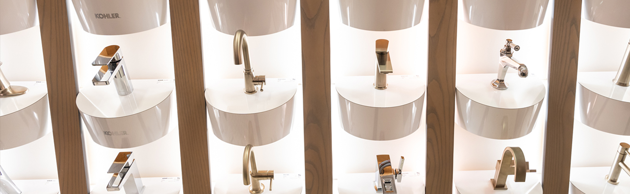 Image of a wall of sinks